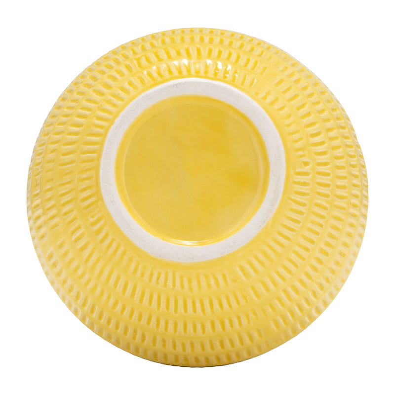 CER,7,STRIPE OVAL VASE,YELLOW