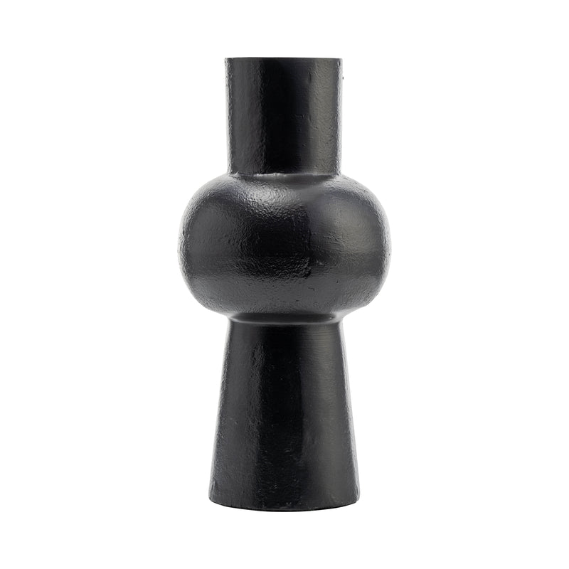 Metal,12H, Mid Ellipsoid Vase,Black