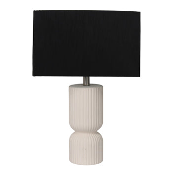 22 Fluted Cylinder Table Lamp, White/black