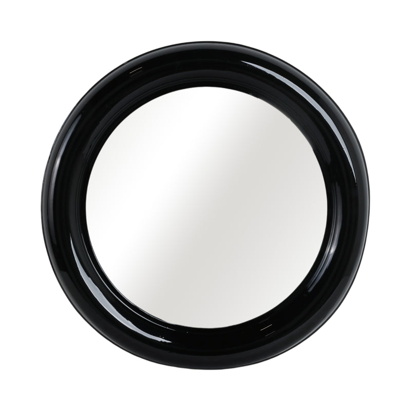 METAL 36 ROUND MIRROR, BLACK