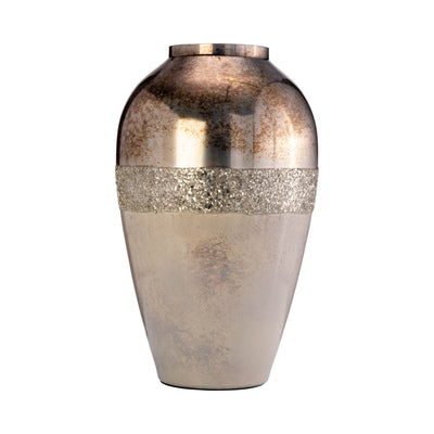 GLASS, 17 METALLIC VASE, CHAMPAGNE