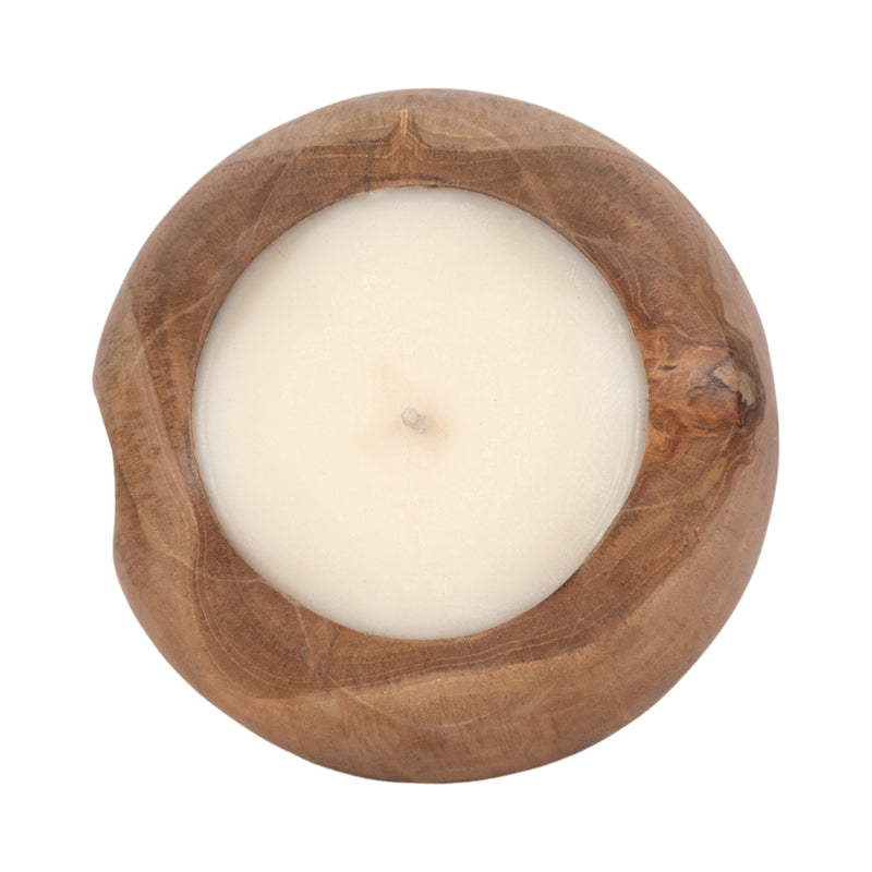 Teak, 8 Round Candle, Natural