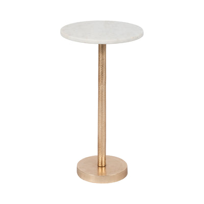 Metal, 24h Round Drink Table - Flat Base, Gold