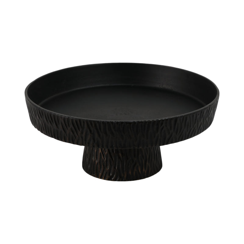 14 Cali Metal Pedestal Tray, Black