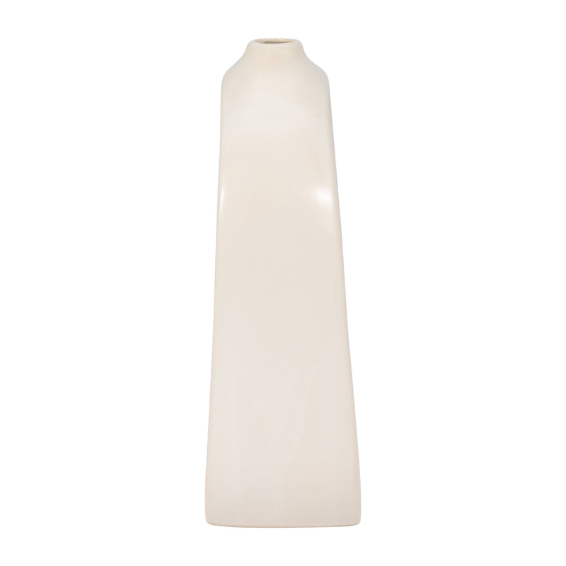 STONEWARE 11 CURVY CUT-OUT VASE, COTTON