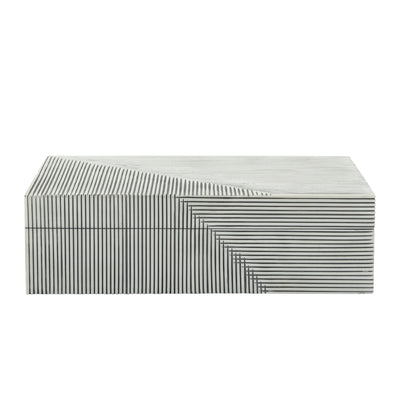 RESIN S/2 RIDGED BOXES, WHITE