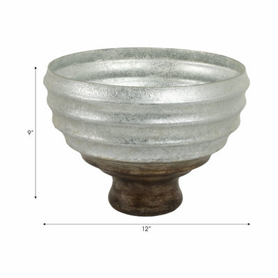 12 Glass Pedestal Bowl Ombre Finish, Multi