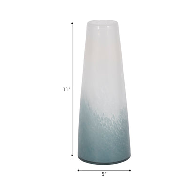 11 Light Blue Waters Vase, Blue/white