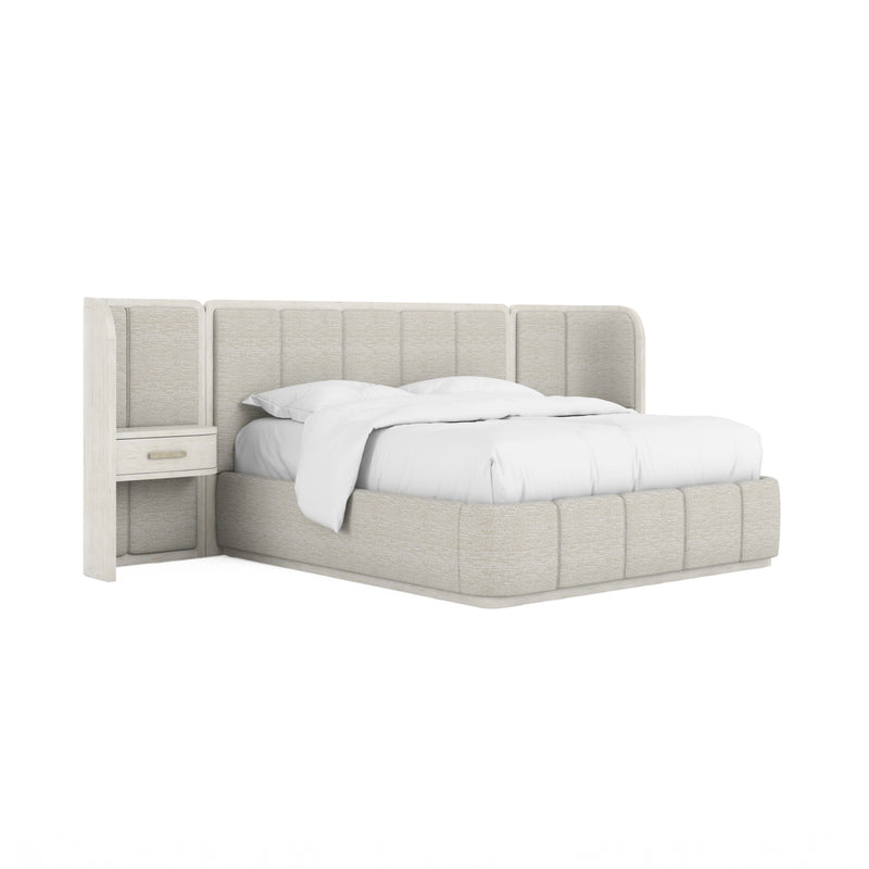 Ashlar King Uph Panel Bed w/Nightstand