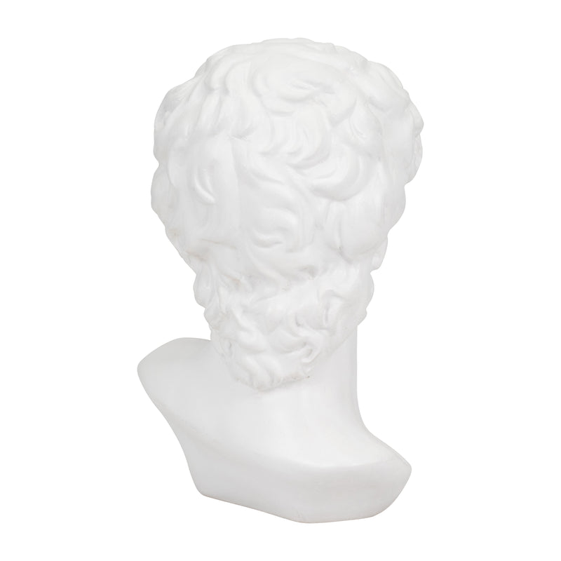 Resin, 13 Greek God Head W/gum, White