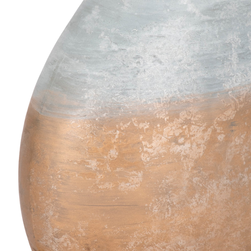 10 Gold Ombre Round Vase, White/gold