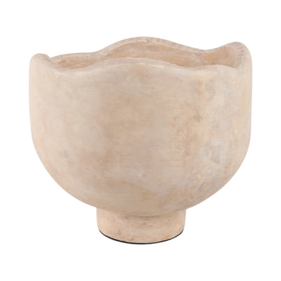 12 Cement Rounded Bowl, Ivory