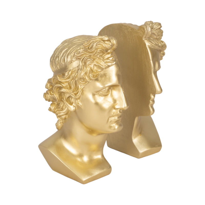 S/2 Resin, 9 Greek Goddess Bookends, Gold