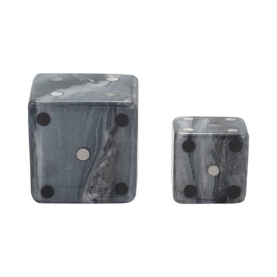 S/2 3/4 Mistry Grey Marble Dice