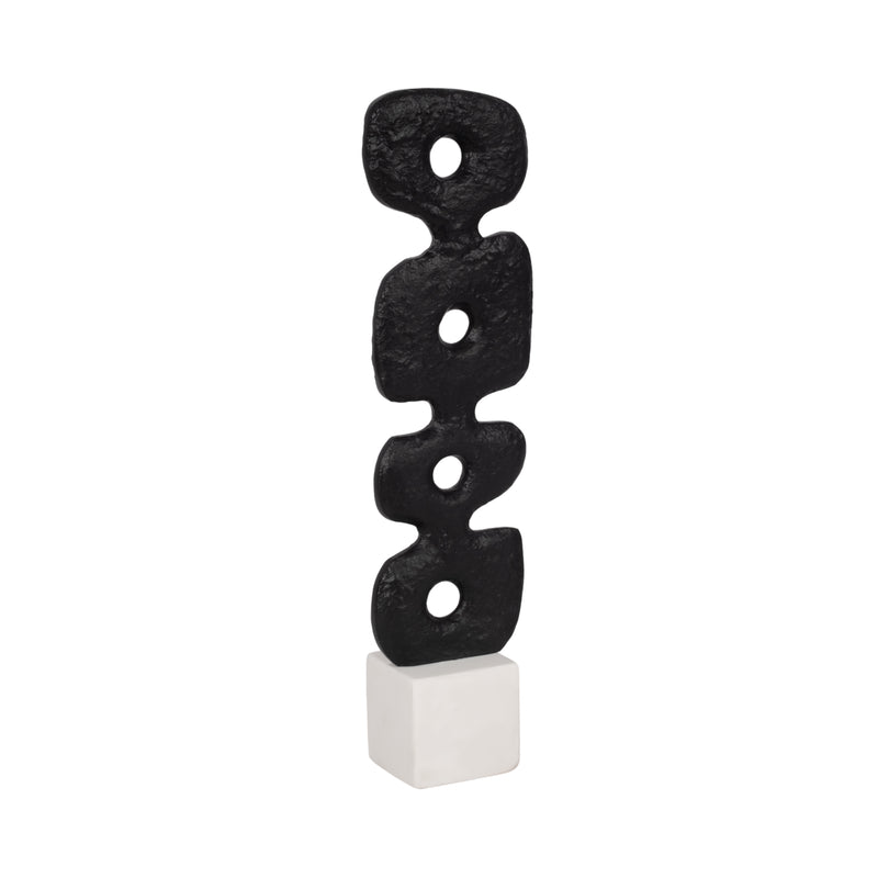 18 Abstract Totem Sculpture  Marble Base, Black/w