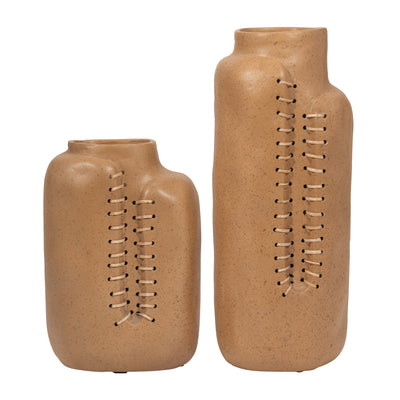 Ecomix, 12 Stitched Up Vase, Terracotta