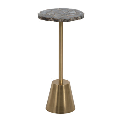 24 ROUGH EDGE AGATE TOP ACCENT TABLE, GOLD