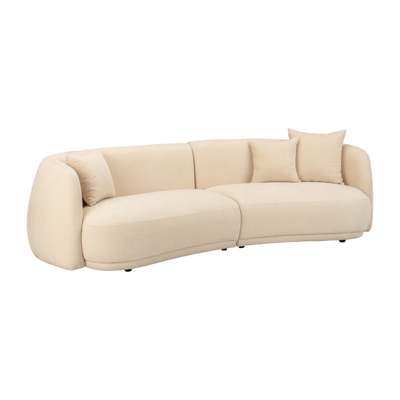 4-SEAT CURVED SOFA, IVORY/BEIGE