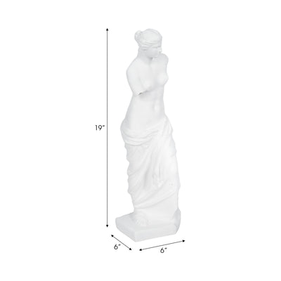 19 Roman Goddess Statue, White