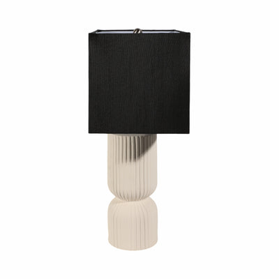 22 Fluted Cylinder Table Lamp, White/black