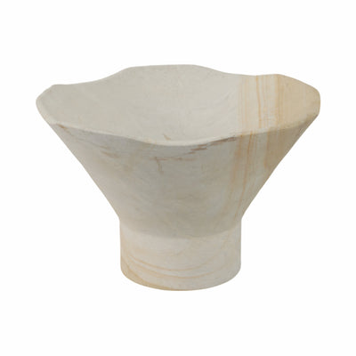 9 Sandstone Pedestal Bowl, Tan