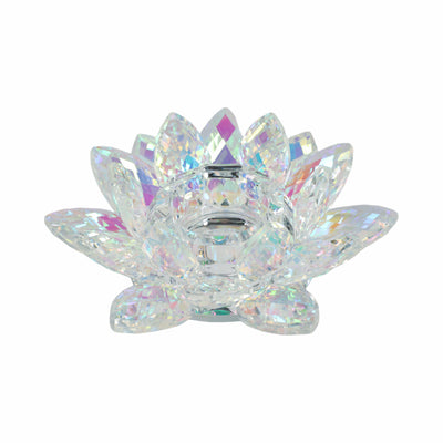 Crystal Lotus Tealight Candle Holder,Rainbow