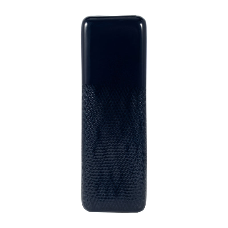 CER, 18 SQUARED GROOVED VASE, NAVY BLUE