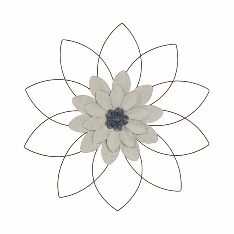 METAL 25 WALL FLOWER, WHITE/BLUE, WB