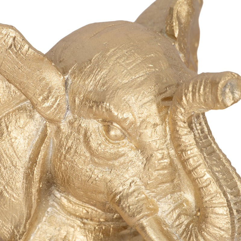 RESIN, S/3, 8H, YOGA ELEPHANTS, GD