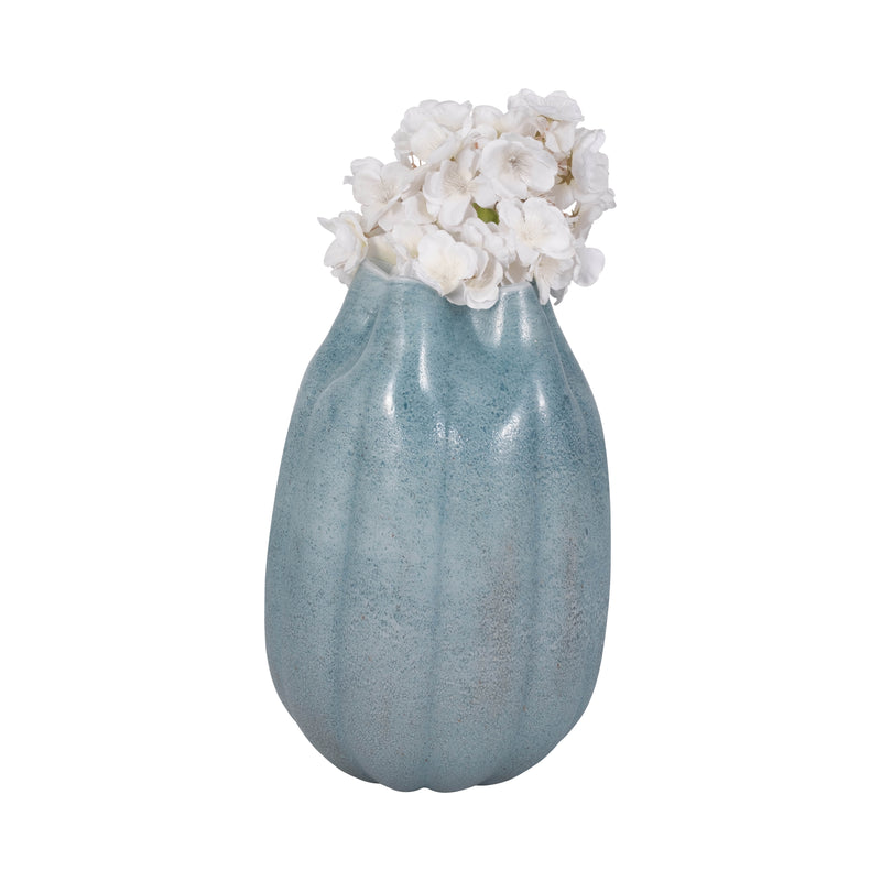 14 Glass Sea Urchin Vase, Blue