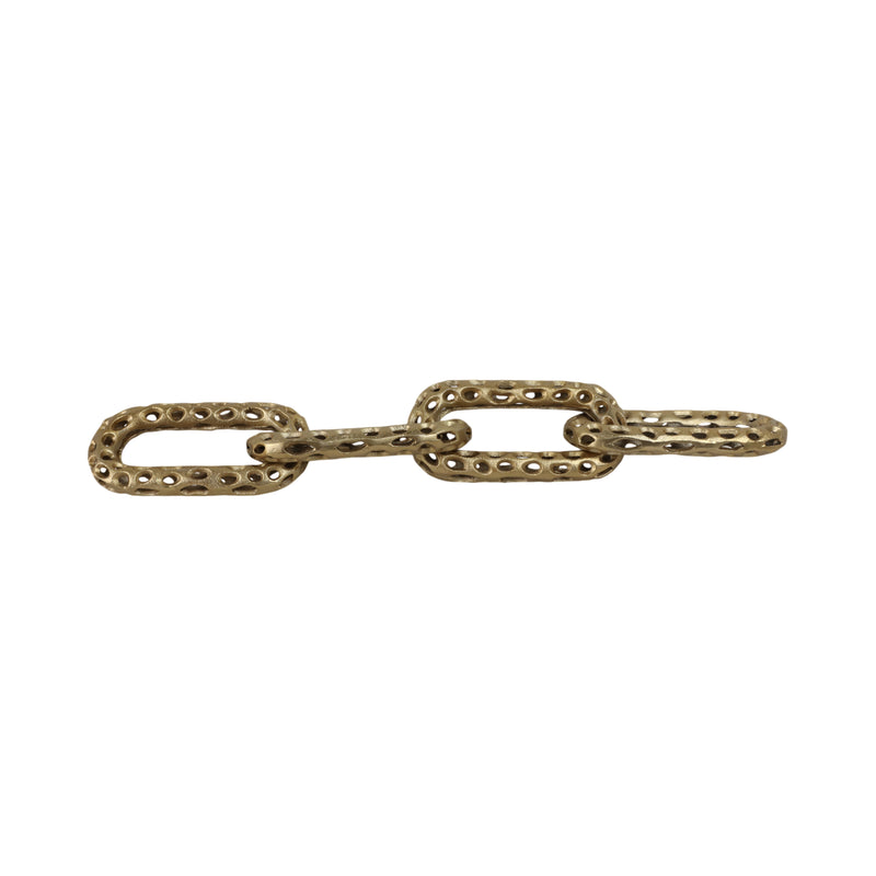 25x4 Pierced Metal 4-chain Link Object, Gold