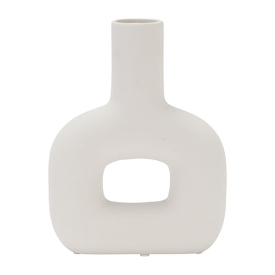 DOL, 8 OPEN CUT VASE, WHITE