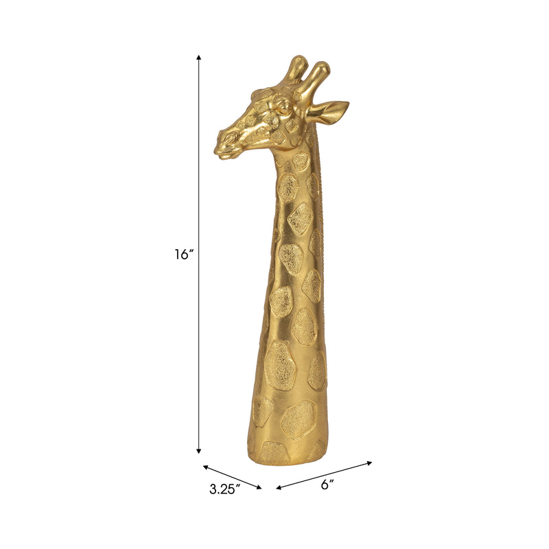 16 Giraffe Head Tabletop Decor, Gold