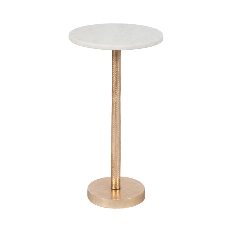 Metal, 24h Round Drink Table - Flat Base, Gold