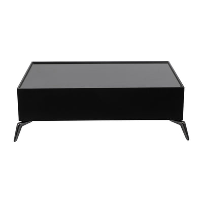 WOOD/GLASS, 47X16 COFFEE TABLE, BLK, KD