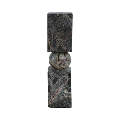 12x3 Chunky Marble Taper Holder, Forest Green