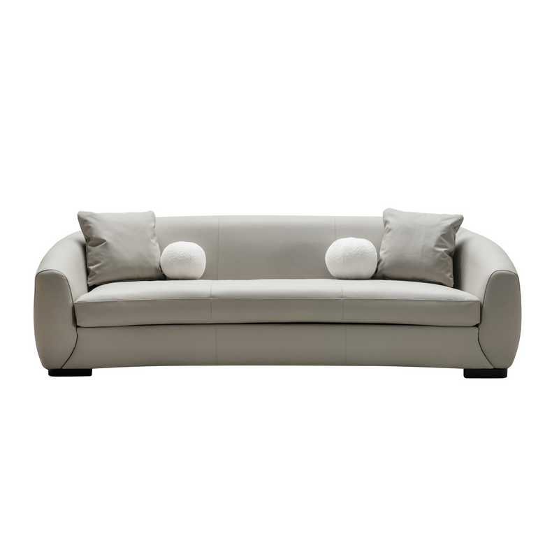 Boucle Leather 3 Seater Sofa (250cm)