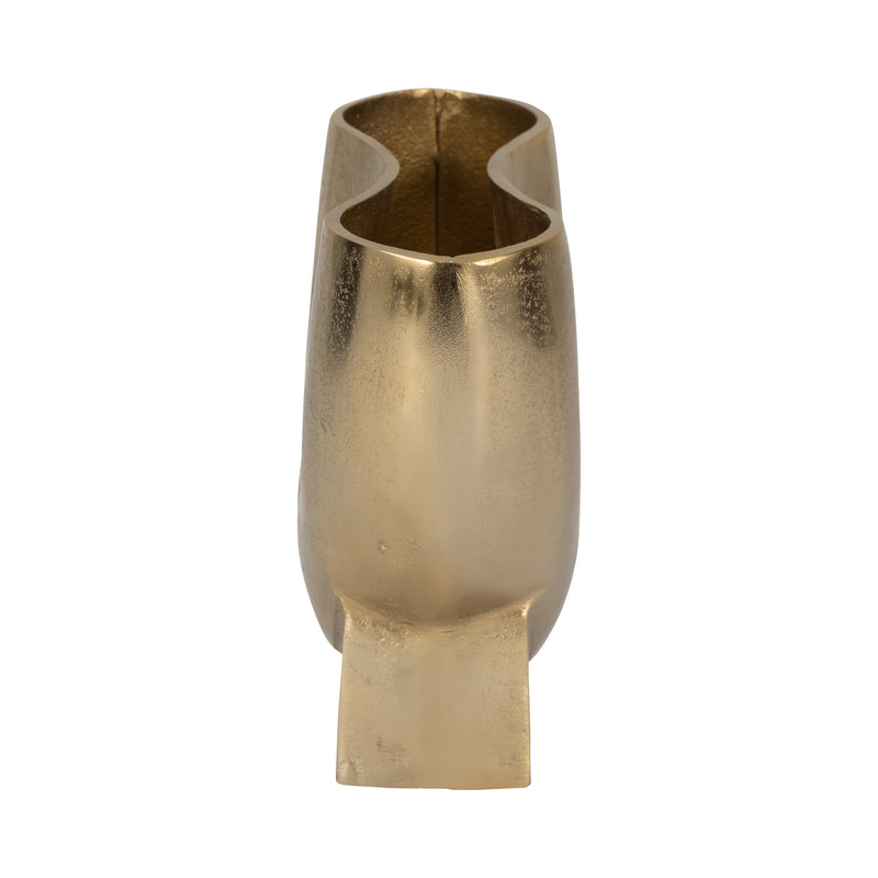 9 Abyss Arrow Shaped Metal Vase, Gold