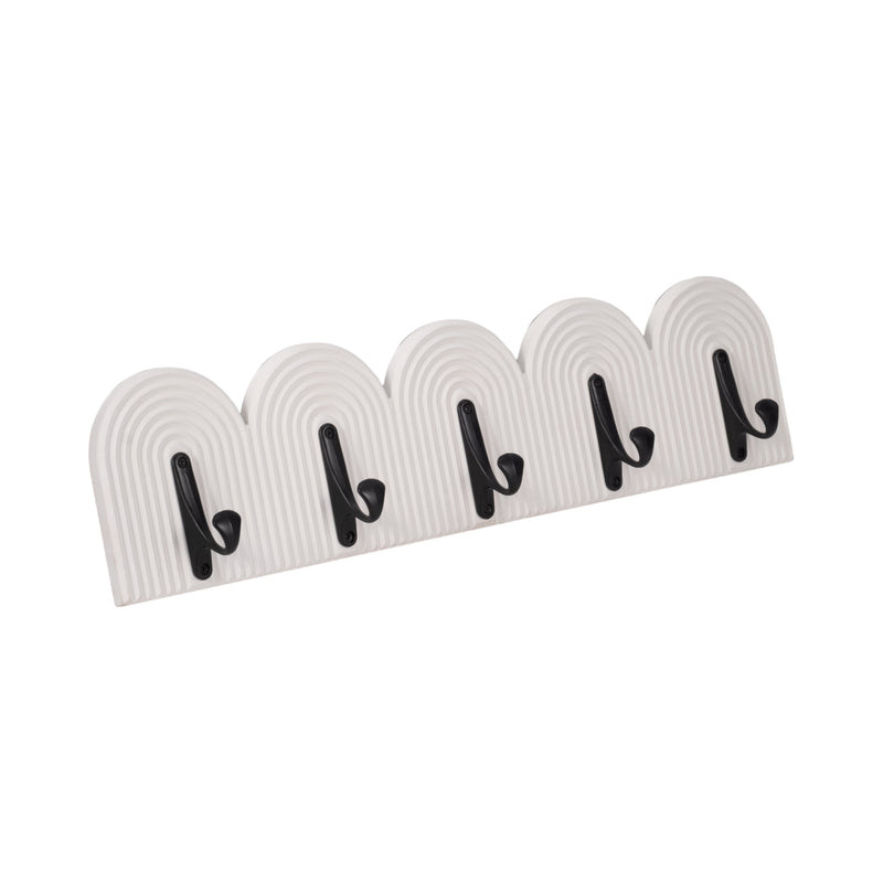 24 5-arch Wall Hooks, White