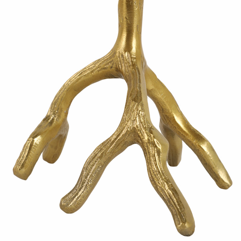 10 Roots Pillar & Taper Candle Holder, Gold