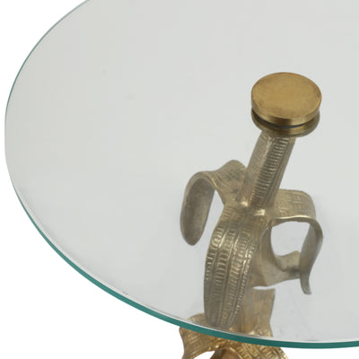 22x15 Bananas Accent Table, Gold Kd