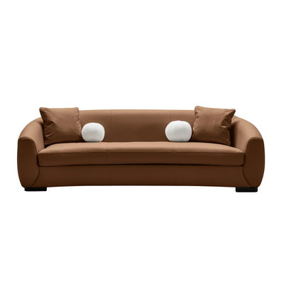 Boucle Leather 3 Seater Sofa (250cm)