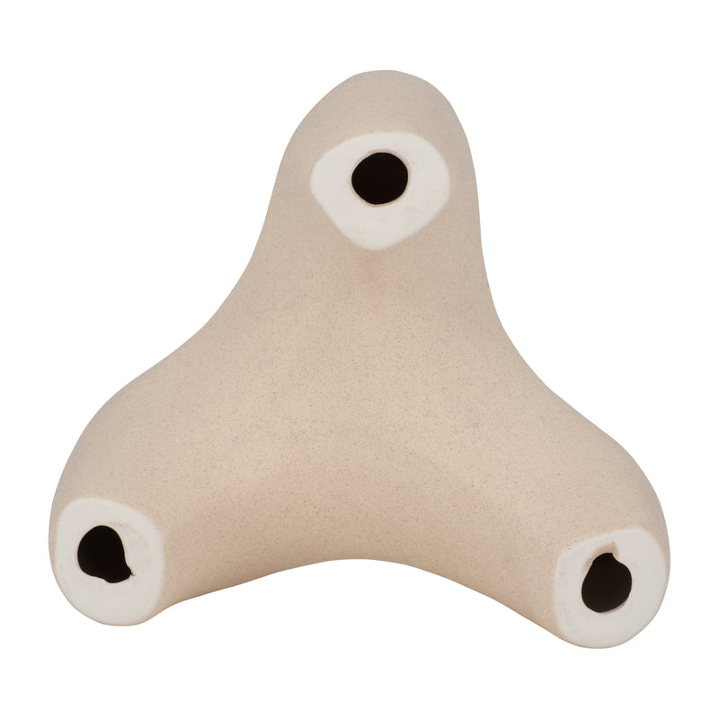 Stoneware, 6 3-taper Candle Holder, Ivory