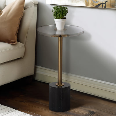 21 ELISIA ACRYLIC AND MARBLE ACCENT TABLE