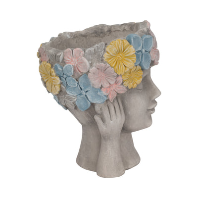 11 Face Planter With Flower Crown, Grey/multi