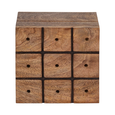 Wood, 6 Tic Tac Toe, Brown/gold