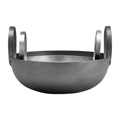 METAL, S/2, 7/8 BOWL WITH HANDLES, SLVR/GUNMETAL