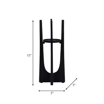 METAL, 12 PILLAR CANDLE HOLDER, BLACK