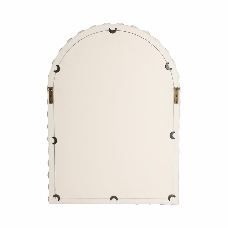 22x30 Large Knobby Arch Mirror, White