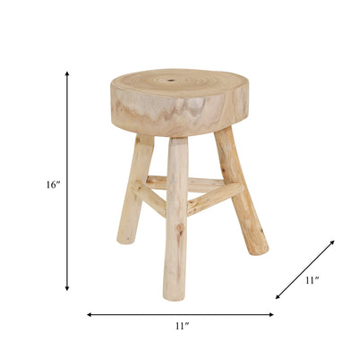 WOODEN 16 STOOL, NATURAL